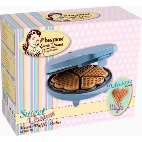Resim Bestron Retro Kalp Şeklinde Waffle Makinesi 700 W 
