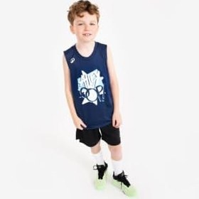 Resim Decathlon Kipsta Çocuk Basketbol Forması, Koyu Lacivert, 12-13 Yaş 