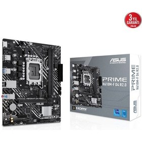 Resim Asus Prıme H610m-f D4 R2.0, 2xddr4, M.2, Hdmı, 12-13.14.nesil, Lga1700 Soket, Anakart 