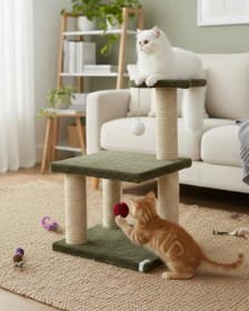 Resim Reyo Pet Katlı Yavru Kedi Tırmalama Tahtası Haki Yeşil 