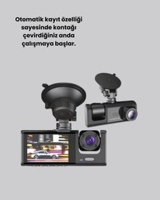 Resim Full Hd Araç Kamerası Çift Yönlü Kayıt Ve Darbe Sensörü - 