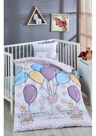 Resim Komfort Home Baskılı Pamuklu Silikon Elyaf Bebek Yorganı+Yastık 