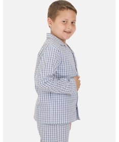 Resim The Nuba The Don Mavi-Lacivert Ekose Desenli Erkek Çocuk Pijama Takımı (2- 