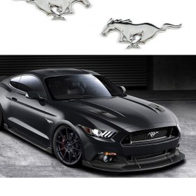 Resim DK Tuning Mustang Koşan At Çamurluk Yanı 3m 3d Metal Logo Amblem Seti 