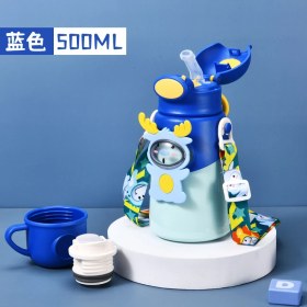 Resim Cinxiaoguo Çocuk Yalıtımlı Kupa 316 Gıda Sınıfı Paslanmaz Çelik Büyük Göbek Pipetli Kupa (Yurt Dışından) 