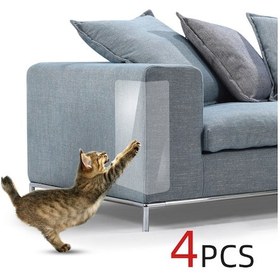 Resim Vkemall Kedi Tırmalama Koruyucu Şeffaf M Boy 4 Adet - Koltuk Divan Mobilya Koruma Filmi 