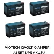 Resim Vt9-12 12VOLT 9AMPER Ups Aküsü 4lü Set Yeni Üretim Tarihli 