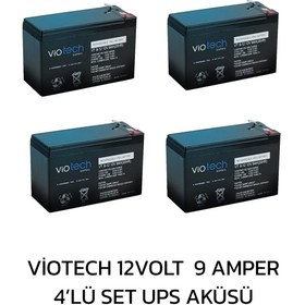 Resim Vt9-12 12VOLT 9AMPER Ups Aküsü 4lü Set Yeni Üretim Tarihli 