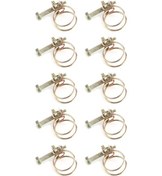 Resim Yaozixa 10 Adet Çift Tel Çelik Boru Klipsi 52-57mm - Çinko Kaplama, Güçlü Tutma, Uzun Ömürlü, Kolay Ayarlı 