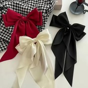 Resim 3 adet/1 adet Kore Tarzı Yeni Fiyonk Saç Tokası Basit ve Cömert Saten Bahar Klipsi Sabit Saç Tokası Retro 
