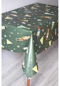 Resim Elyaf Silinebilir Pvc Muşamba Masa Örtüsü 1201-2admschristmas Yeşil 