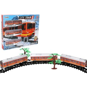 Resim Sole Pilli, Motorlu, Işıklı ve Ses Efektli 17 Parça Oyuncak Tren Seti 