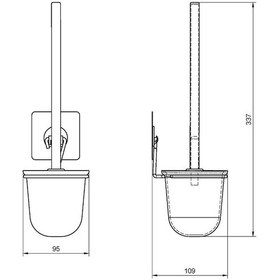 Resim Teknotel Yapışkanlı Paslanmaz Tuvalet Fırçası Mat Siyah St195 