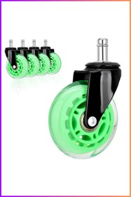 Resim Karr Gaming S-Wheels Motion Silikon Oyuncu Koltuğu Tekeri 75mm - Yeşil | Ofis Koltuk Tekeri | Sessiz 