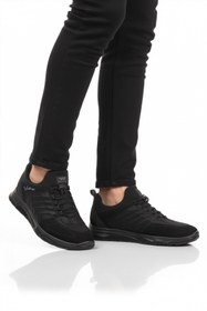 Resim WALKWAY Siyah Elastik Bağcıklı Hafif Esnek Erkek Spor Ayakkabı Dong 2534 M 