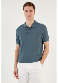 Resim Buratti Pamuklu Regular Fit Düğmeli Polo Yaka 3'Lü Paket Erkek T Shirt 5902127S3 Petrol-Gri Melanj-Beyaz 