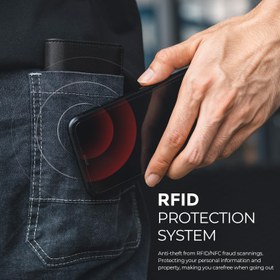 Resim Airtag Uyumlu RFID Cüzdan, Erkekler İçin Deri ve Alüminyum Kredi Kartı Tutucu - Kahverengi 