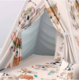 Resim instababyrooms Çocuk Oyun Çadırı Boho Temalı Hayvanlar Dijital Baskılı 