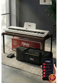 Resim Midex PLX-80WH Taşınabilir Katlanır Dijital Piyano Tuş Hassasiyetli 88 Tuş BT (Sustain Çanta Metod) 