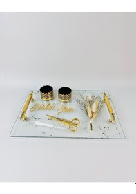 Resim Fidelity Gold Desenli Söz Tepsisi Siyah Siyah 