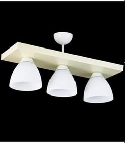 Resim Lambadar Üçlü Dikdörtgen Krem Spor Model Modern Avize Krem Tek Ebat 3502-3Krem106C1 