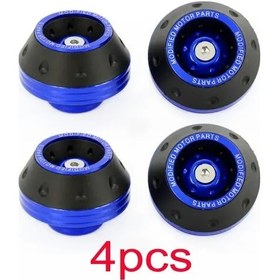 Resim Meridiangoods Mavi 4 Adet Alaşım Motosiklet Koruması Universal Çarpma Pedleri 