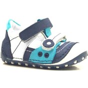 Resim Hapshoe Hakiki Deri Mavi Cırtlı Yazlık Ilk Adım Ayakkabı (372301007) Mavi 