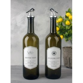 Resim Mediterian Yeşil Amber Yağdanlık, Şık ve Standlı Tasarım, 750 ml hacim 