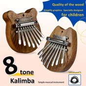 Resim 8 Tuşlu Mini Kalimba Zarif Parmak Başparmak Piyano Marimba Müzik Aksesuarı Kolye Noel Şükran Günü Hediyesi 