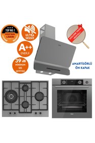 Resim Ferre FryArt&SilentArt-SteamArt BT Sessiz Antrasit Gri Ankastre Set (D082-SA+XE64CPR+ED078-WFA wok) 