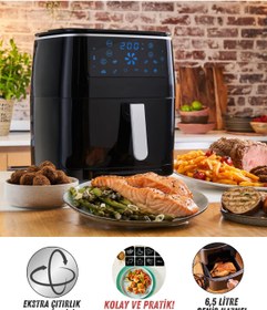 Resim TEFAL Easy Yağsız Fritöz Airfryer 6,5 Litre Aile Boyu Kapasite Hava Ile Kızartma & Izgara & Buharlı 