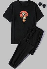 Resim uyguntarz Unisex Shinobi Baskılı 2'li Eşofman Takımı 