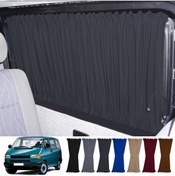 Resim Oto Pandami Volkswagen T4 - Transporter / Caravelle Uzun Şase 1990-2003 Uyumlu Füme Raylı Oto Perde Takımı 