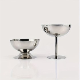 Resim 1 adet, Şık Paslanmaz Çelik Dondurma Kupaları, Tatlı Kaseleri, Yıkanabilir, Puding, Mousse, Meyve Salatası için, Ev, Restoran, Otel Kullanımı, Mutfak Sofra Takımı 