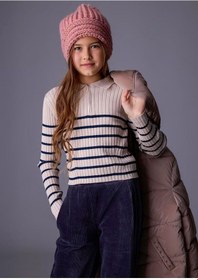 Resim Kız Polo Yaka Kazak 25kmyr7195 Bej 