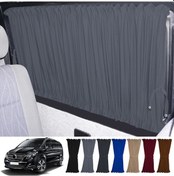 Resim Pandami Mercedes Vito W447 5 Cam 2014+ Uyumlu Gri Raylı Oto Perde Takımı 