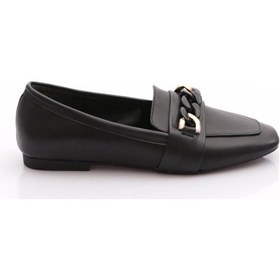 Resim Dgn 5007-23y Kadin Burgu Tokali Loafer Siyah 