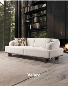 Resim Petra Sırt Mekanizmalı Üçlü Kanepe & 3'lü Koltuk - Krem Zeta 149 