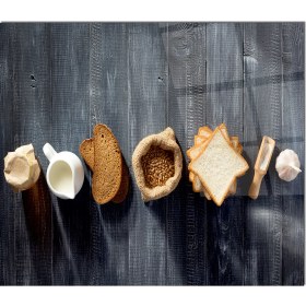 Resim Olinpa Cam Ocak Arkası Koruyucu | Breakfast Desenli 