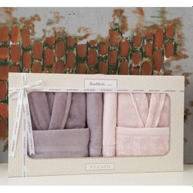 Resim Özdilek Branch Aile Bornoz Seti Gri-pudra Gri - Pudra 