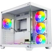 Resim PowerBoost PB-PV005BB Sea View Atx 7X120MM Argb Fanlı Midt Atx Beyaz Kasa 