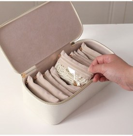 Resim Suni Deri Takı Çantası 12 Mini Cüzdanlı Takı Kutusu 