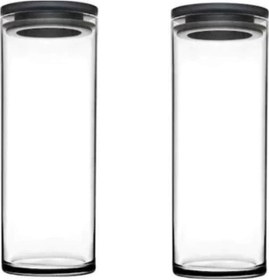 Resim Paşabahçe 43756 Vakumlu Cam Kavanoz - Cam Erzak Saklama Kabı 2 Li Gri Kapak 