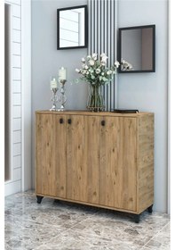 Resim Zeyn Konak 3 Kapaklı Ayakkabılık Çok Amaçlı 3 Kapaklı Dolap Çam Çam 