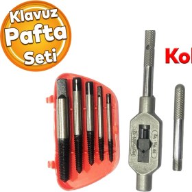 Resim Gfb Klavuz Pafta Takımı 5 'li Seti Hainz Köln Ahşap Metal Yüzey Vida Iç Diş Açma Çıkarma Kollu Set 