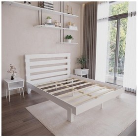 Resim Urban New Model Beyaz Renk Çam Ahşap Karyola-61 200 x 200 CM 