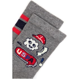 Resim U.S. Polo Assn. U.s. Polo Assn. Erkek Çocuk Gri Melanj Çorap Soket 50318054-vr086 