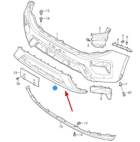 Resim Volkswagen Amarok 2023 Sonrası Ön Orta Tampon Kaplaması Astarlı 