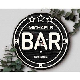 Resim Bk Gift Barlara Özel Dekoratif Siyah Ahşap Duvar Saati 35cm-7 , Bar Duvar Saati , Cafe Duvar Saati , Özel Ahşap Saat Kobitmeyen138337 Bk Gift 