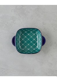 Resim English Home Plantopia Porselen Kayık Tabak 18x14 Cm Lacivert-yeşil Lacivert-yeşil 